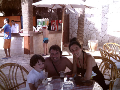 family on the beach